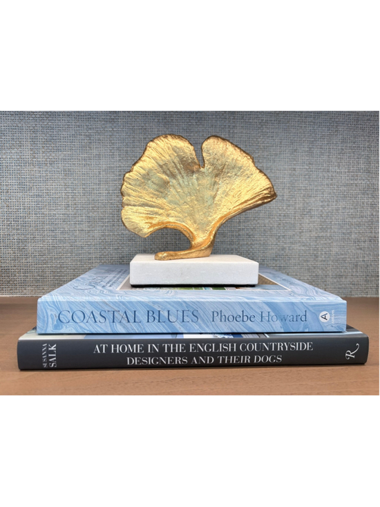 Global Views Other - Global Views Gold Ginkgo Leaf Sculpture White Base Decor